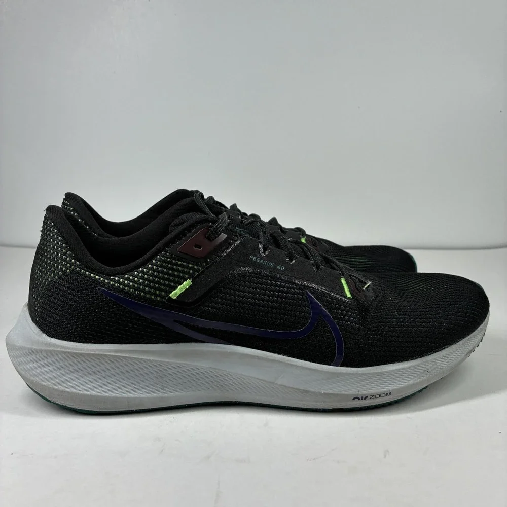 Nike Air Zoom Pegasus 40 Men's US 13 Black Purple Ink Running Shoes DV3853-005